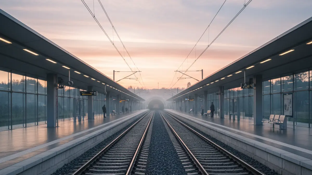 Imagen genérica de una estación de tren al amanecer.