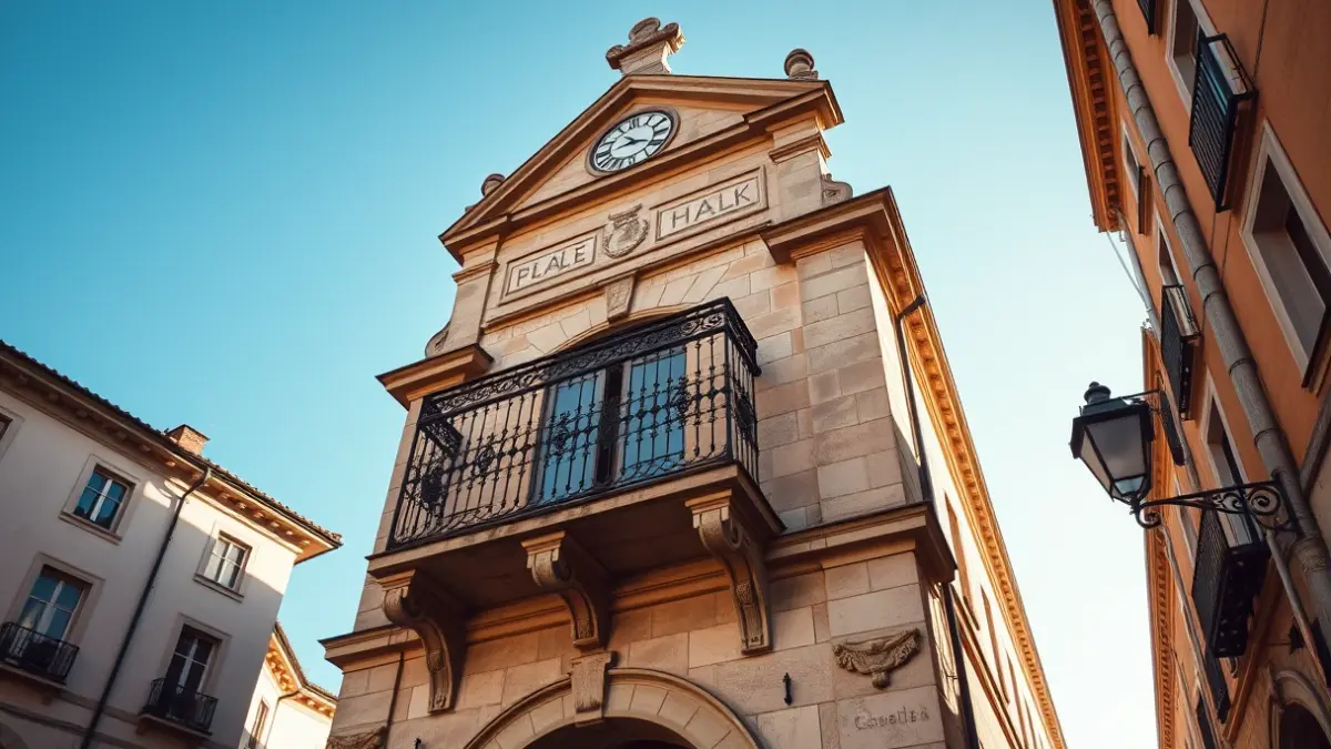 Imagen de la fachada de un ayuntamiento gallego.