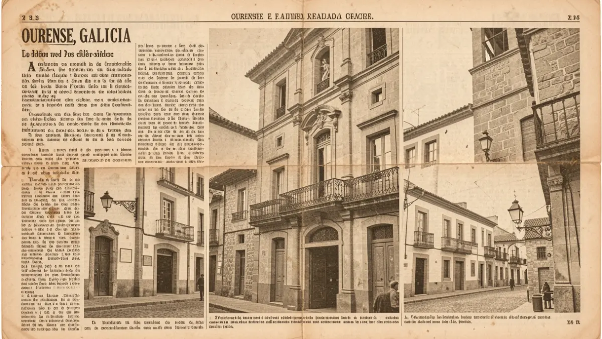 Imagen genérica de recortes de periódico antiguos sobre Ourense.