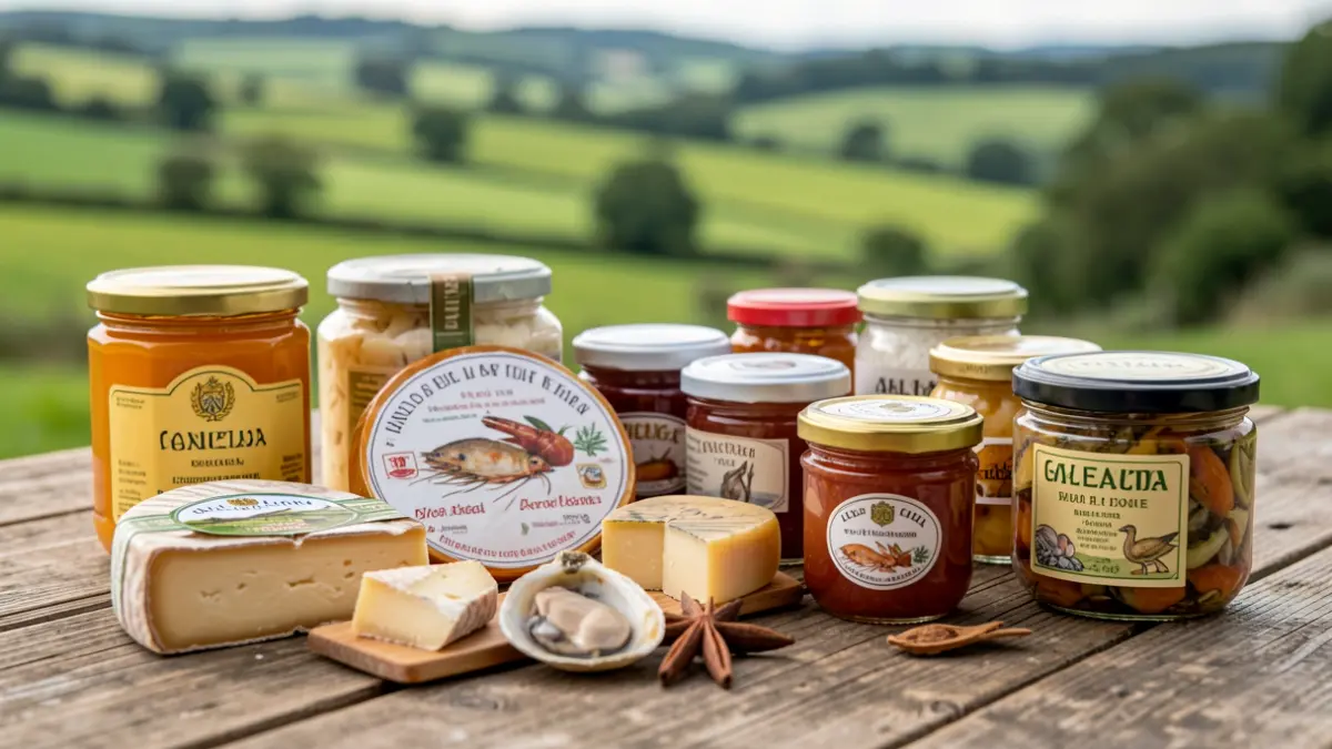 Imaxe xenérica de produtos agroalimentarios artesanais galegos.