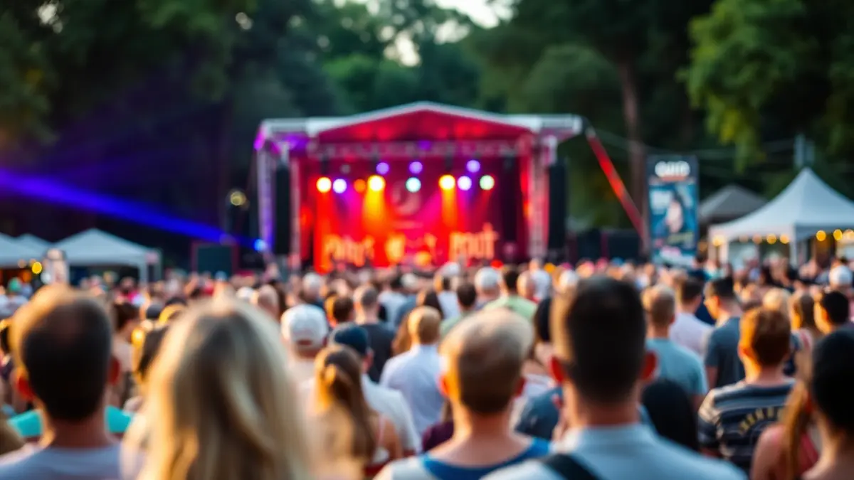 Imagen genérica de un festival de música al aire libre en un parque.