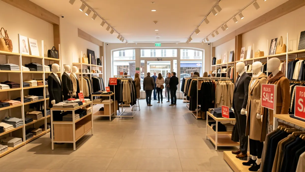 Imaxe xenérica dun local comercial baleiro con mobiliario á venda.