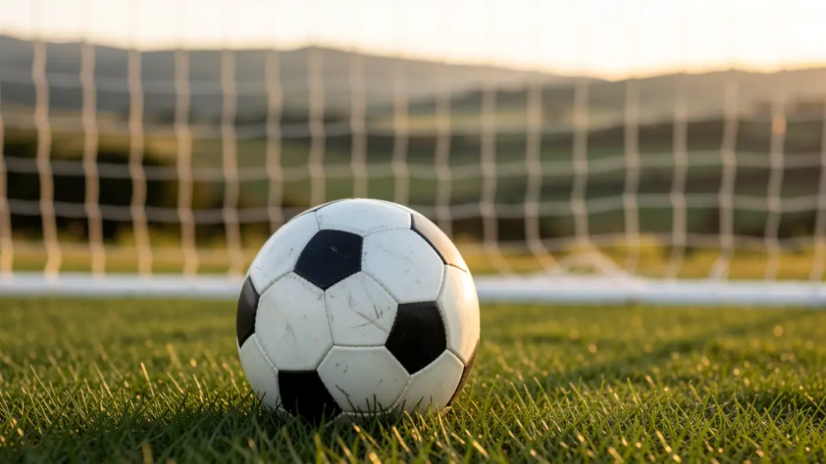Imaxe xenérica dun balón de fútbol sobre herba