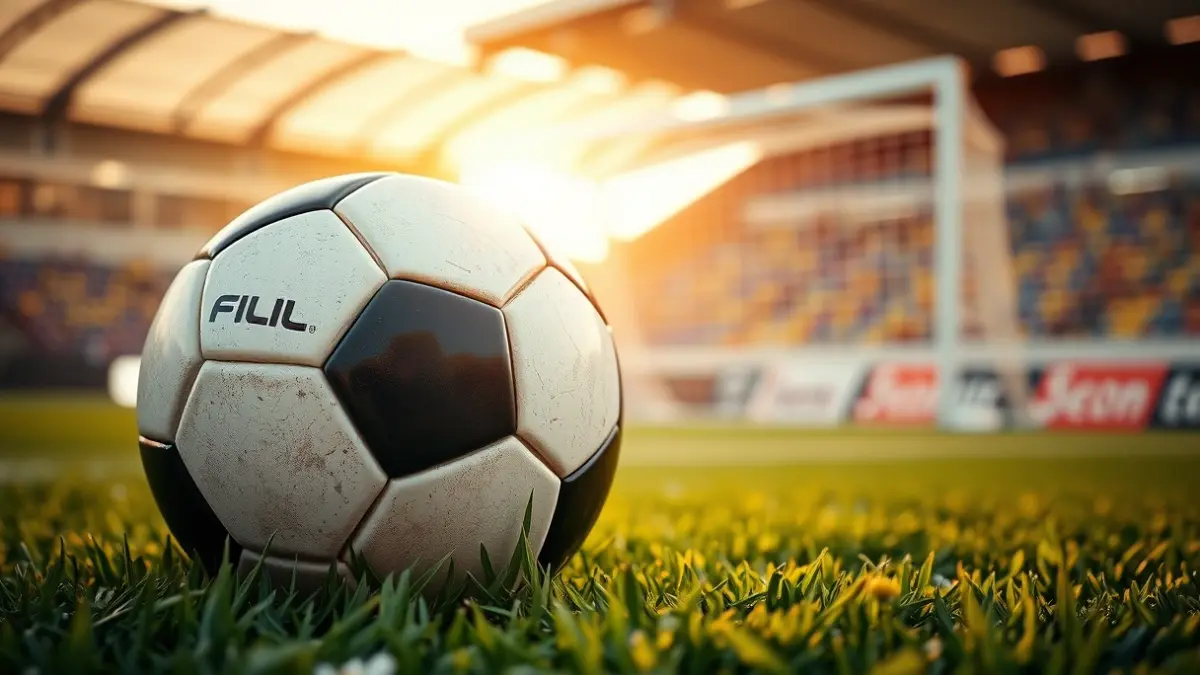 Imaxe xenérica dun balón de fútbol sobre a herba dun campo.