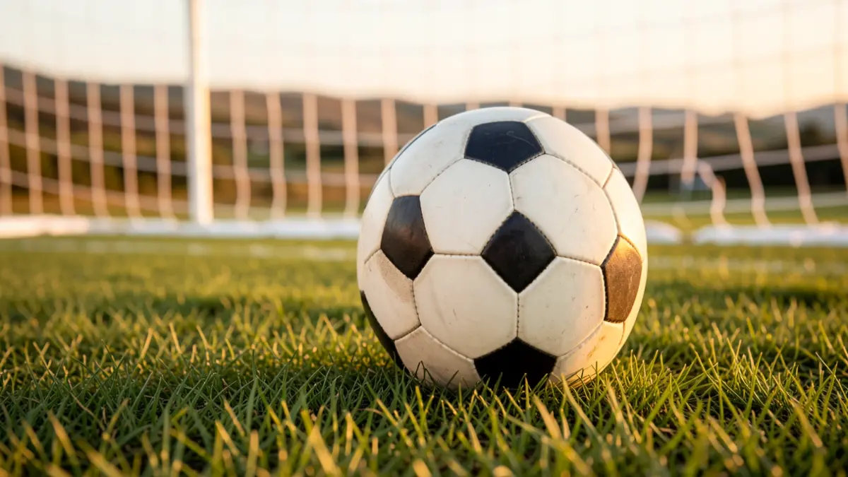 Imaxe xenérica dun balón de fútbol sobre herba