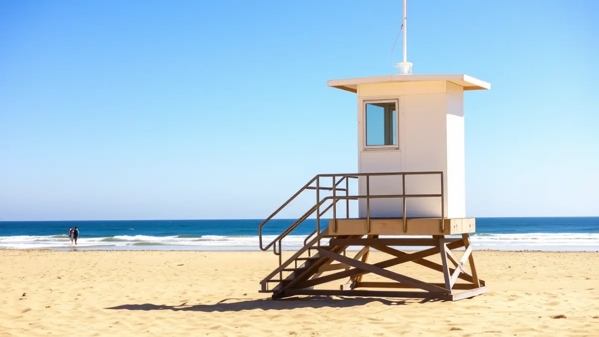 Imagen genérica de una torre de socorrista en una playa gallega.