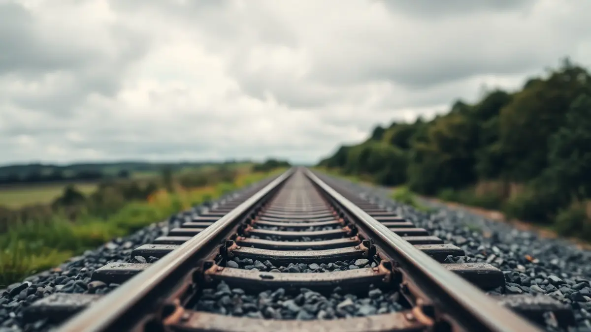 Imaxe xenérica de vías de tren en Galicia, simbolizando a conectividade ferroviaria.