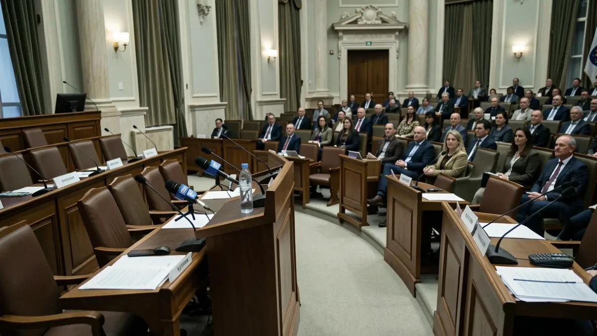 Imagen genérica del parlamento gallego durante un debate político.