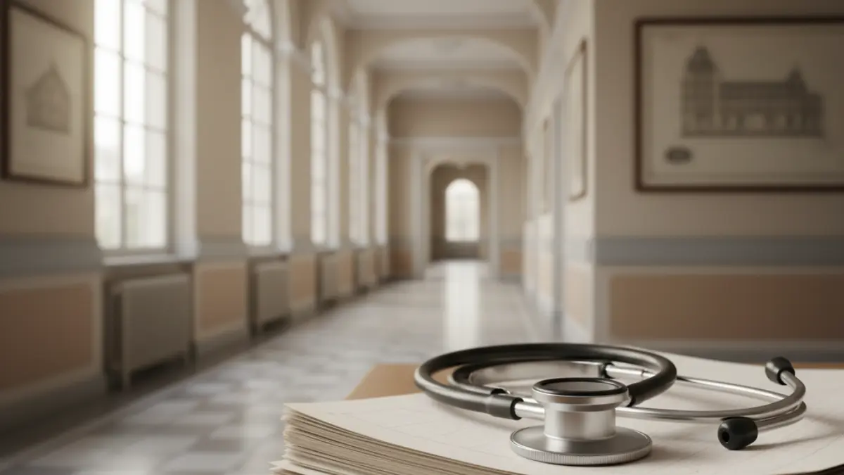 Imagen genérica de un estetoscopio sobre documentos médicos, simbolizando la sanidad.