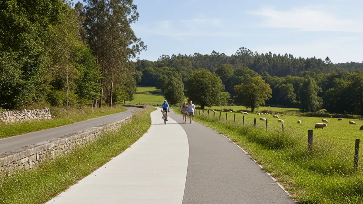 Imagen genérica de una senda peatonal y ciclista en Galicia.