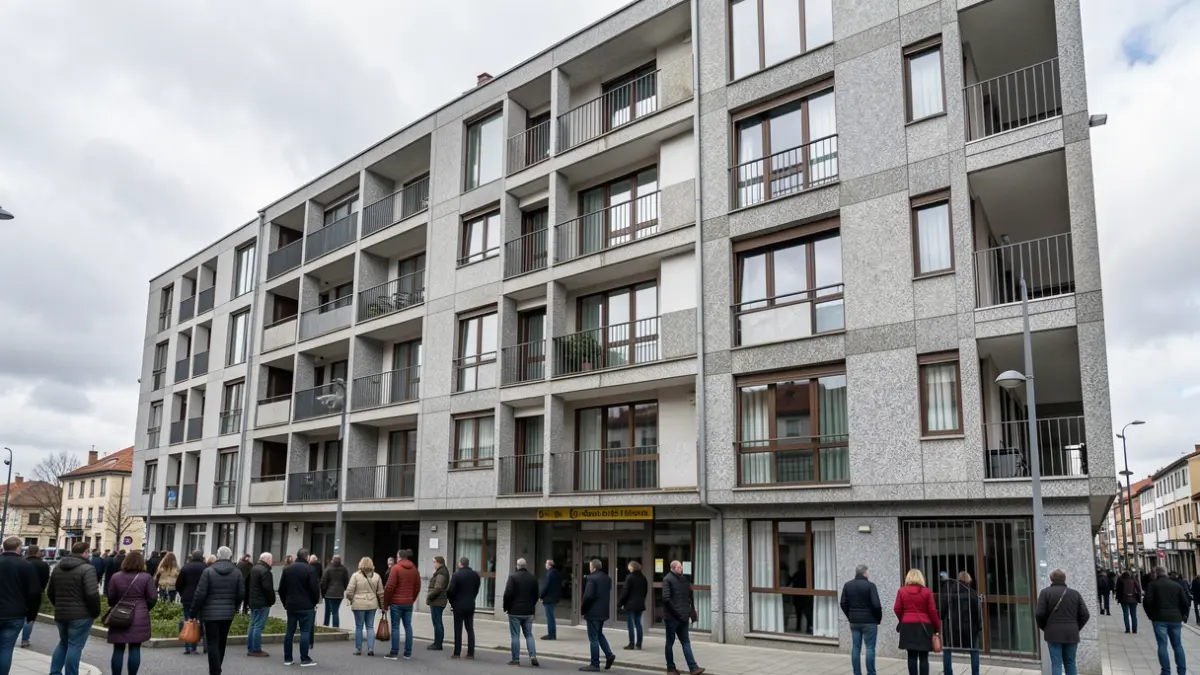Imaxe xenérica dun edificio de vivendas públicas en Ourense.