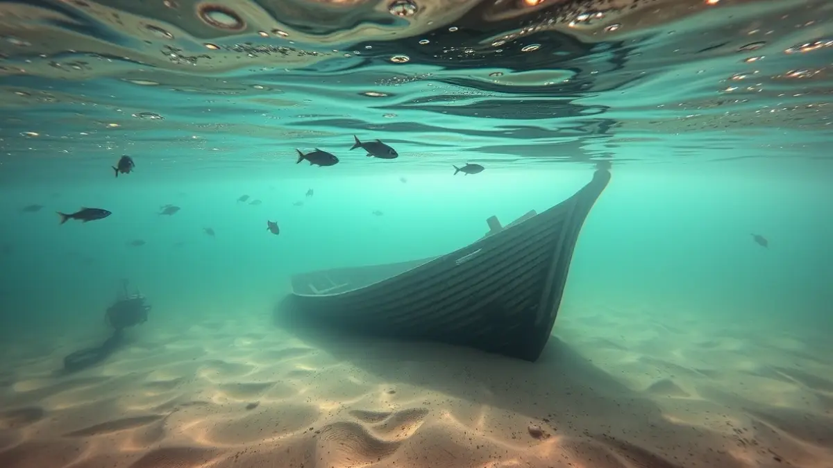 Imagen de un pecio submarino siendo documentado con fotogrametría 3D.