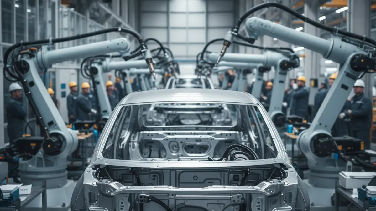 Imaxe xenérica dunha planta de montaxe de automóbiles.