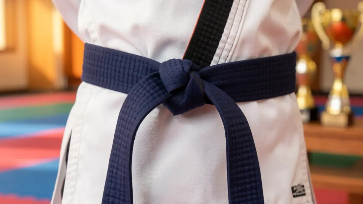 Primeira plana dun cinto de taekwondo