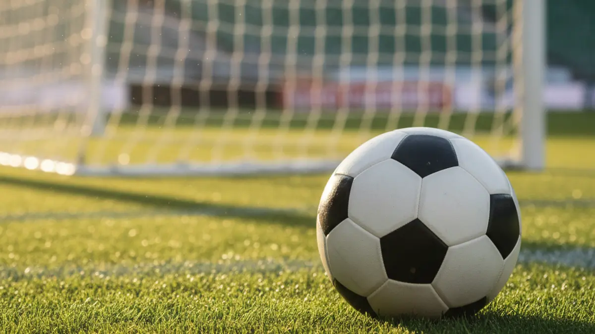 Imagen genérica de un balón de fútbol sobre la hierba de un campo.