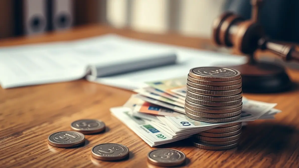 Imagen genérica de dinero y documentos legales, simbolizando una disputa financiera.