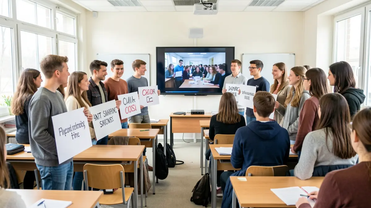 Imaxe xenérica de alumnos participando nunha actividade escolar sobre saúde.