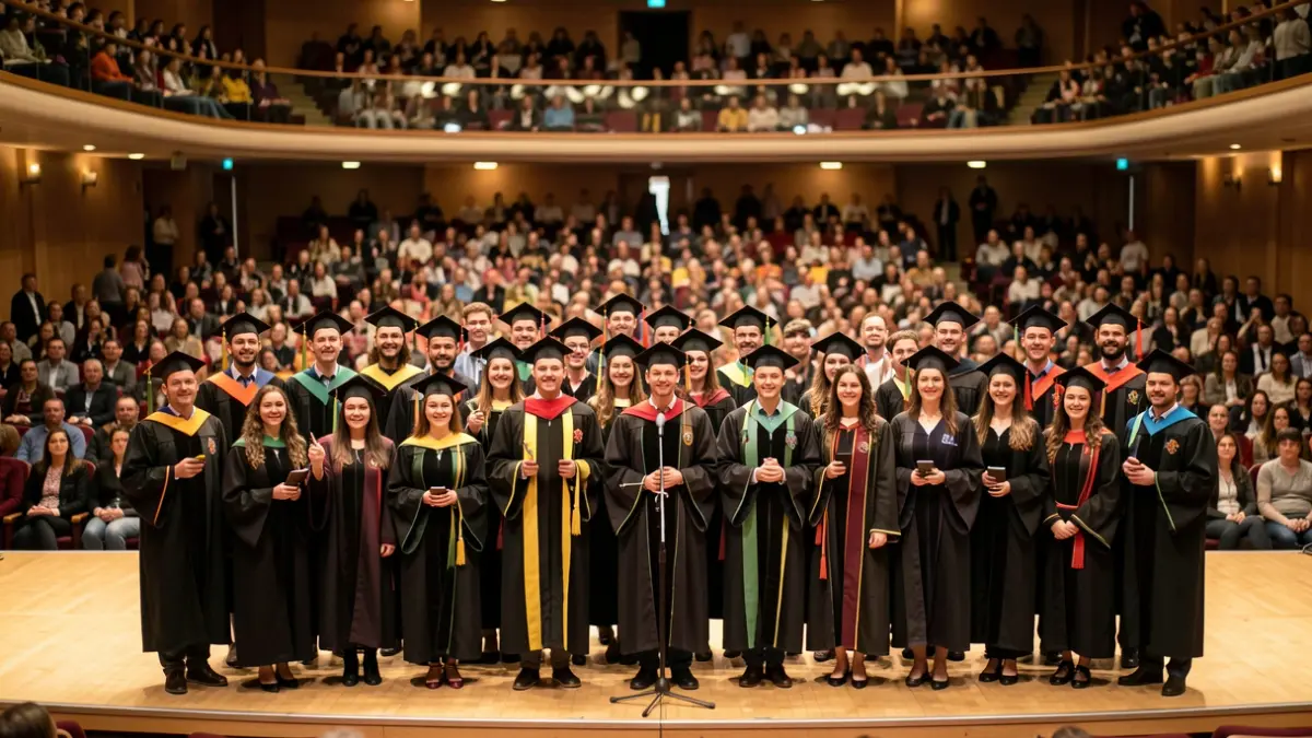 Imaxe xenérica dunha cerimonia de graduación no Auditorio de Ourense.
