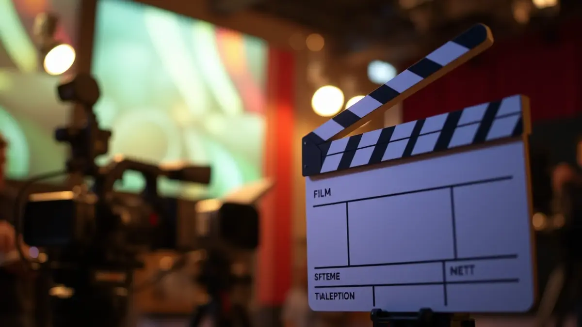 Imagen genérica de una claqueta de cine en un set de rodaje.