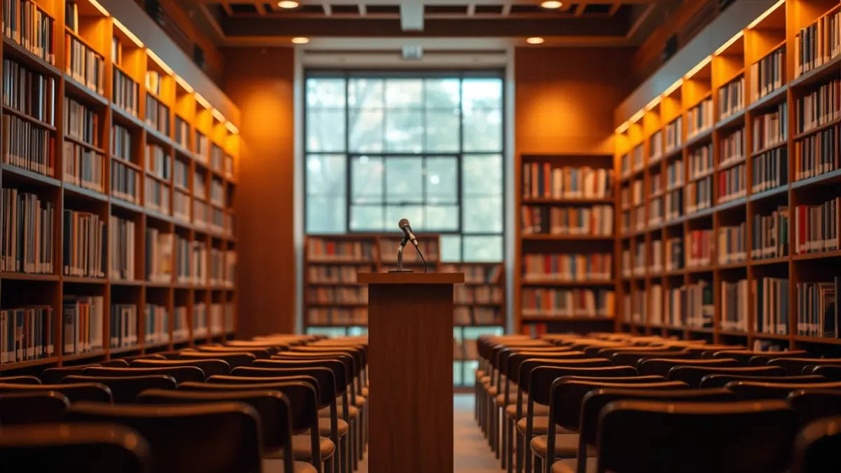 Imagen genérica de una biblioteca o aula de formación.