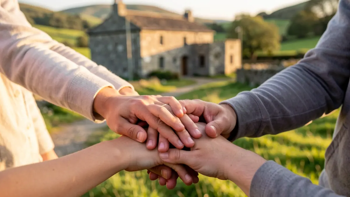 Imagen genérica de manos de una familia numerosa en Galicia.