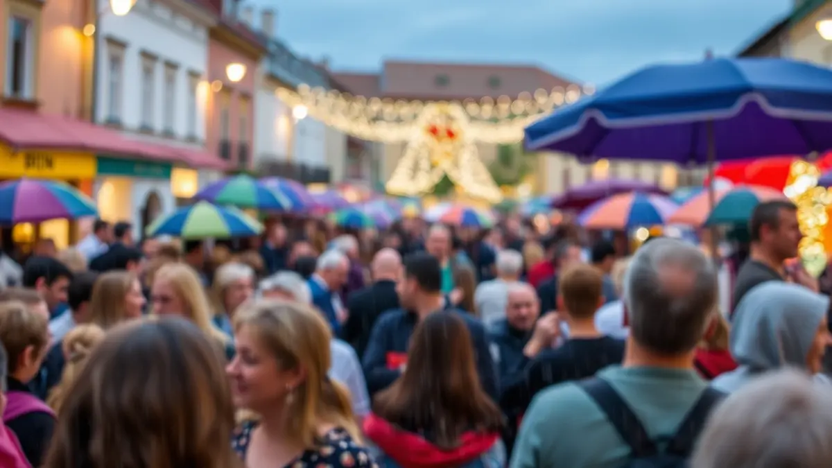 Imagen genérica de una fiesta popular en Galicia bajo la lluvia.