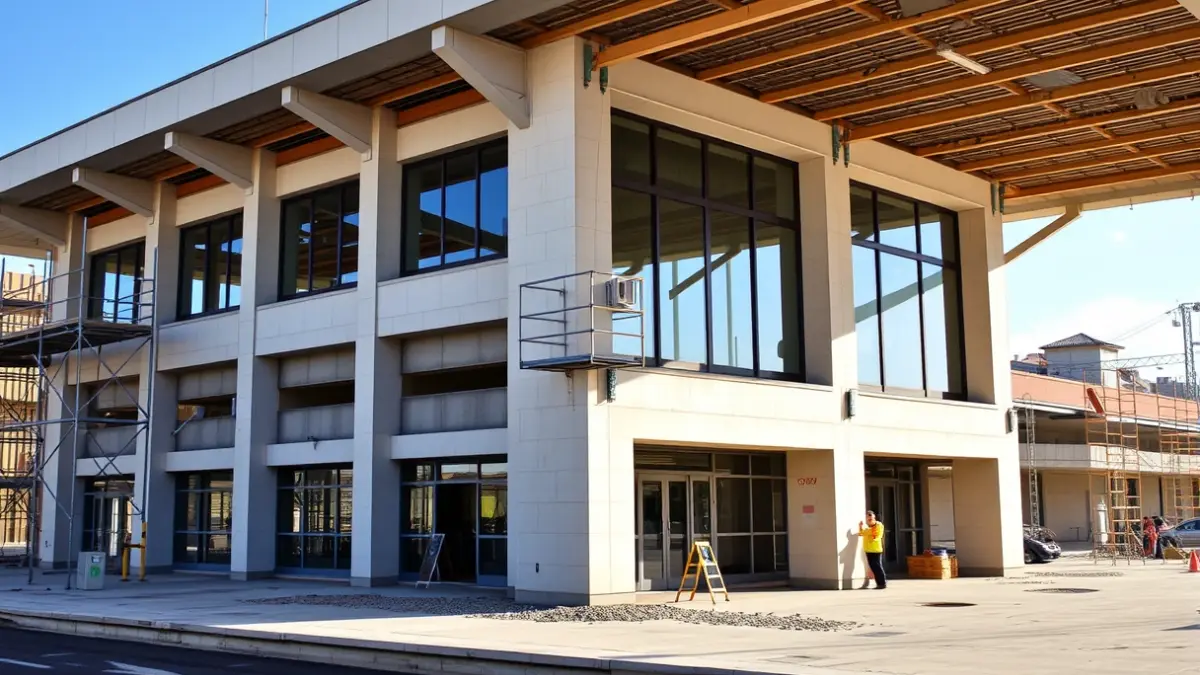 Imagen de la estación intermodal de Lugo en construcción.