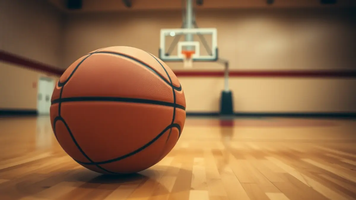 Imagen genérica de un balón de baloncesto en una cancha.