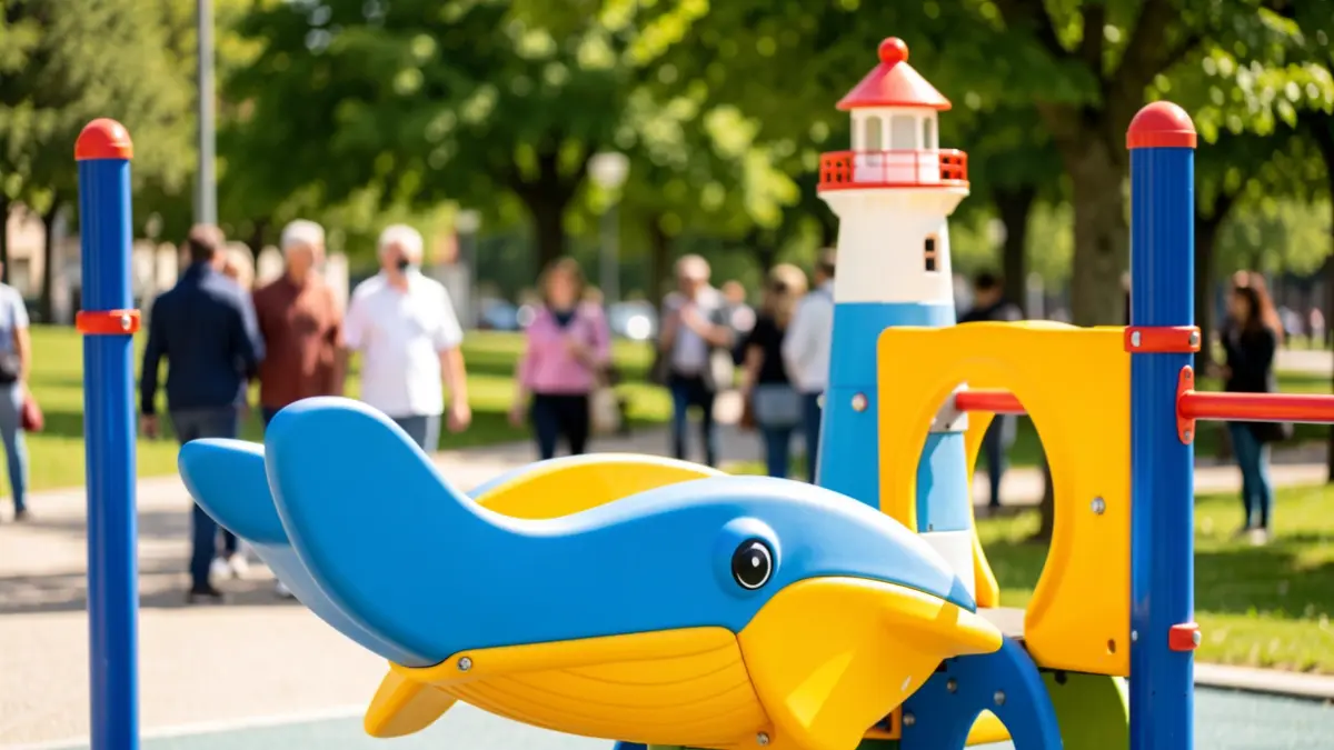 Imagen genérica de nuevos juegos infantiles en un parque.