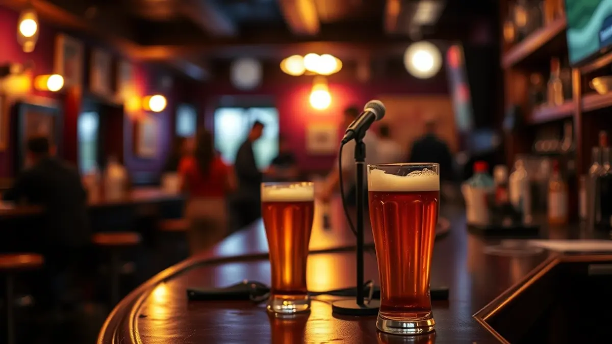 Imaxe xenérica dun bar con ambiente de charla e unha pinta de cervexa.
