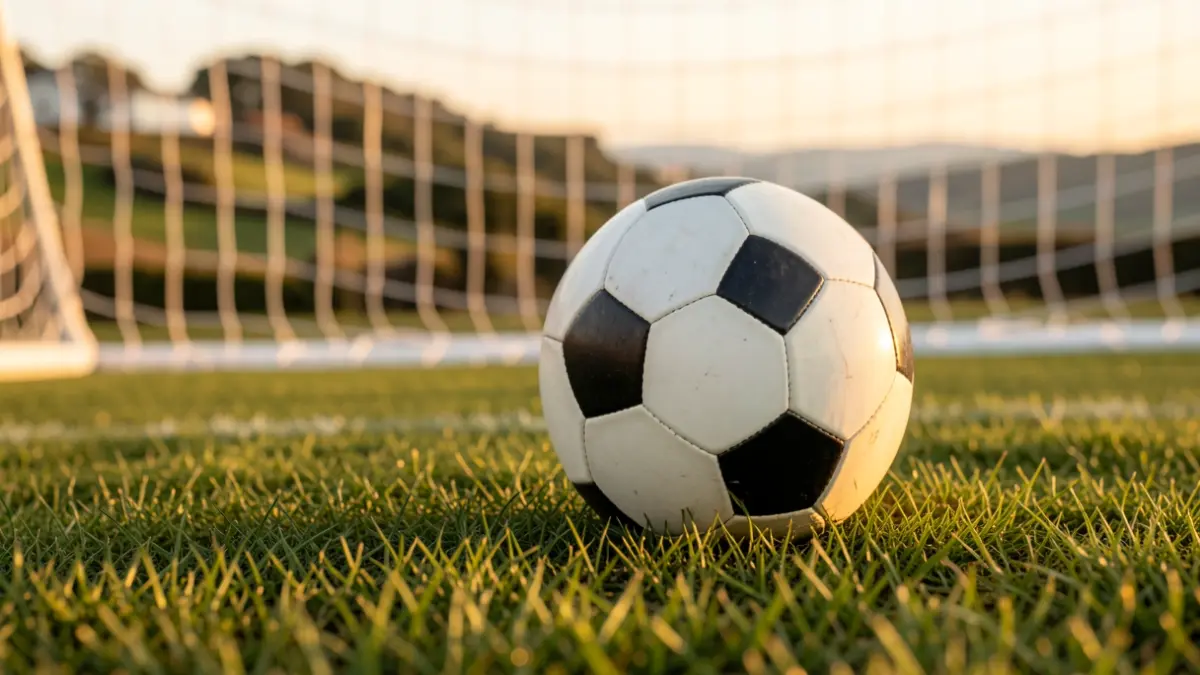 Imaxe xenérica dun balón de fútbol sobre herba