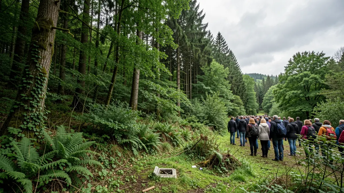 Imaxe xenérica dun bosque denso en Galicia con acceso difícil.