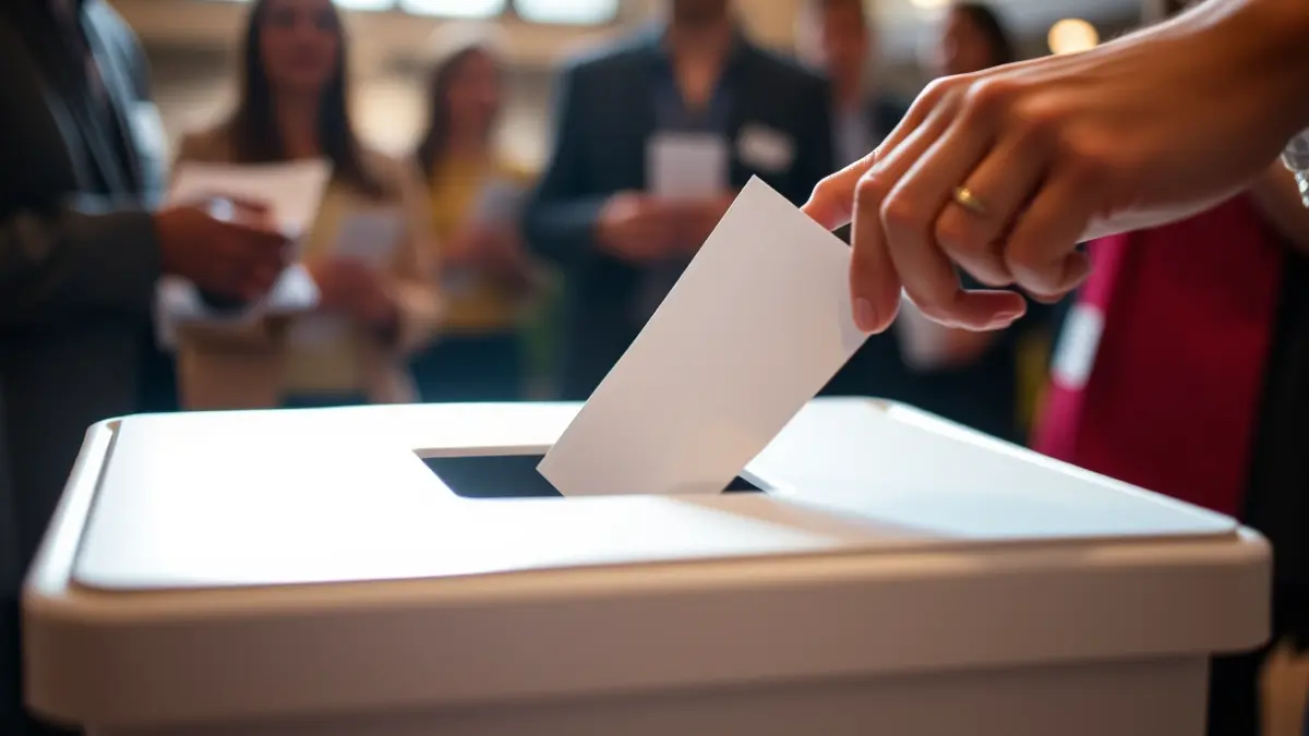 Imagen genérica de una urna de votación en un contexto universitario.