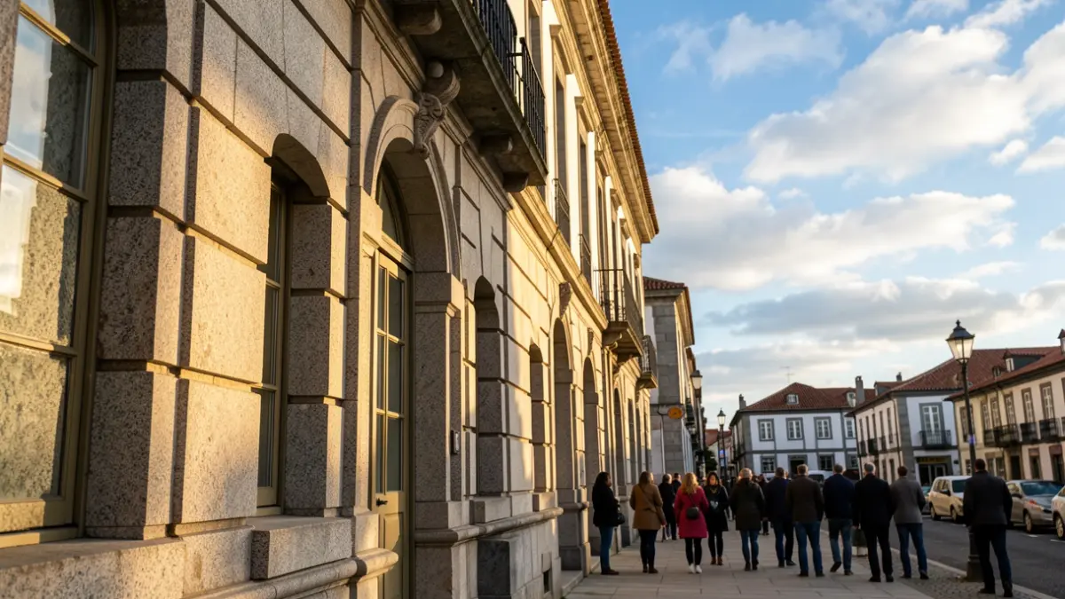Imagen genérica de un edificio universitario de granito gallego.