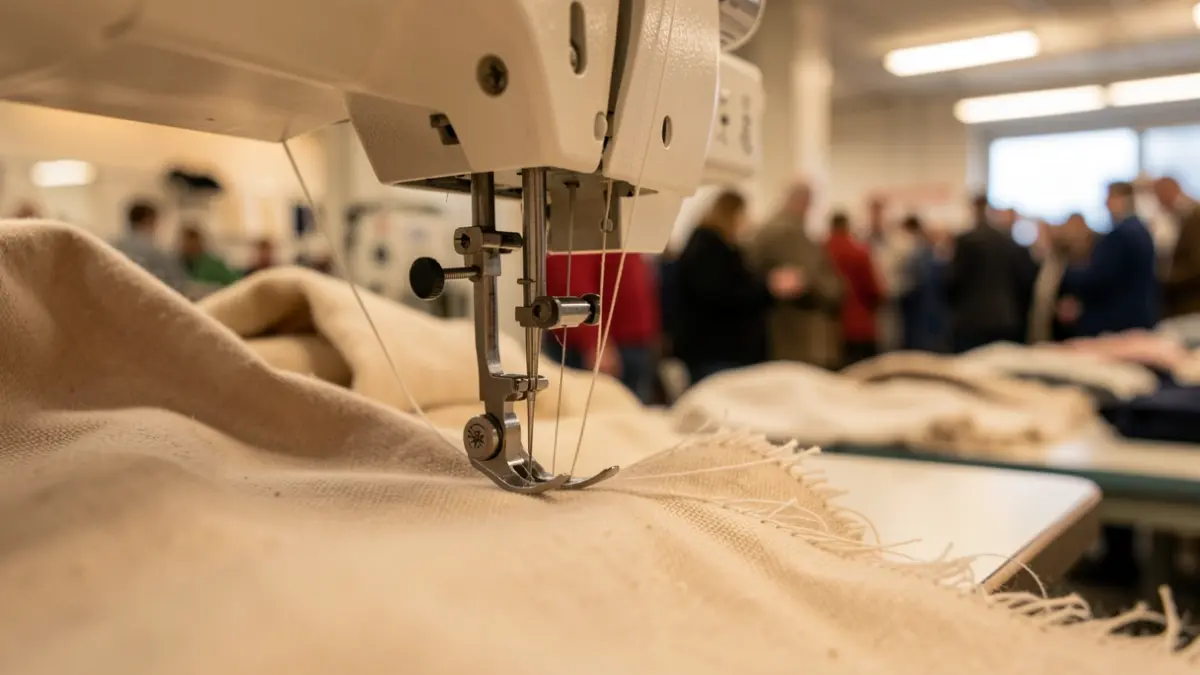 Imagen genérica de máquina de coser y tejido, representando la industria textil.