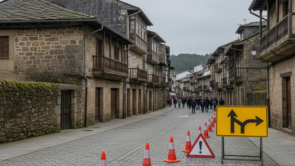 Imaxe xenérica dun desvío de tráfico nunha rúa.