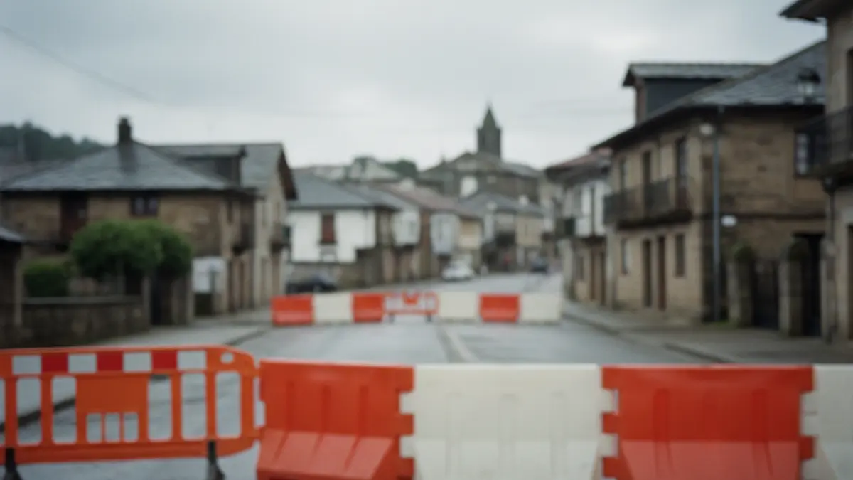 Imagen genérica de obras en la carretera con cortes de tráfico.