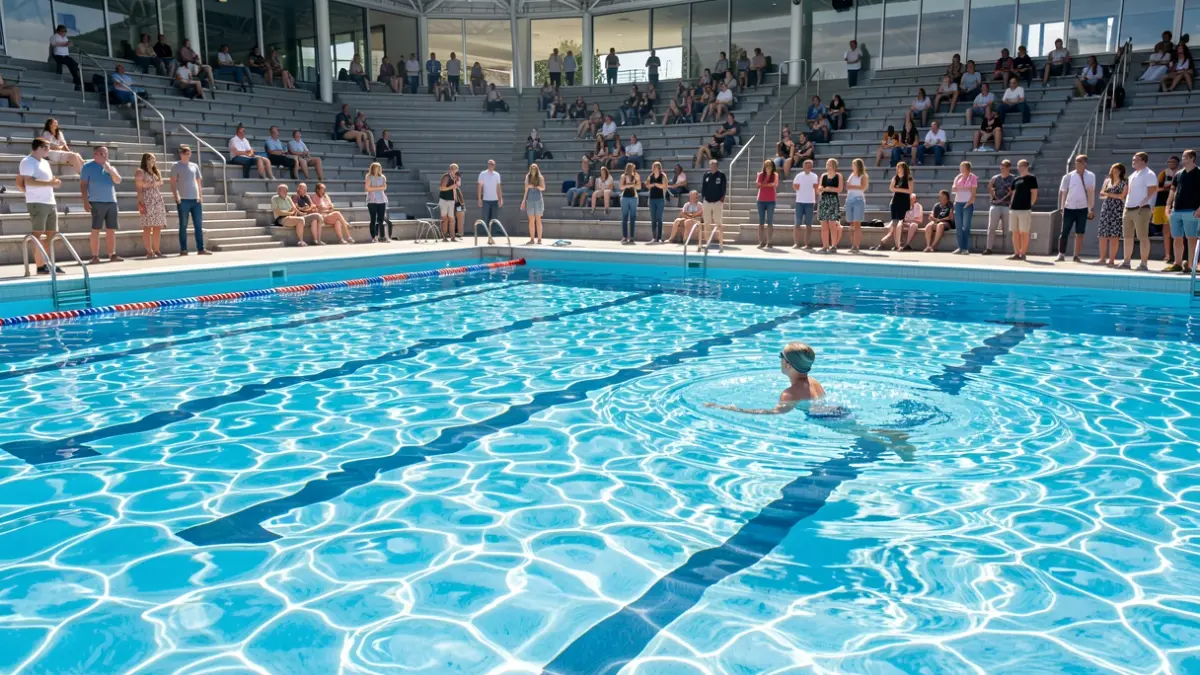 Imagen genérica de una piscina de natación artística vacía.