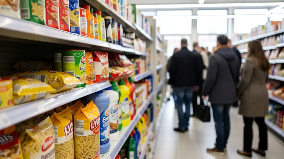 Imagen genérica de productos en un supermercado.