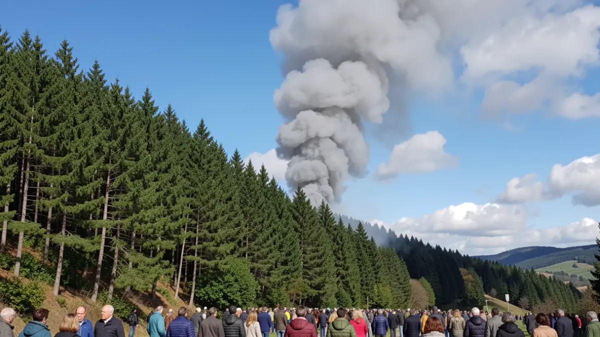 Imaxe xenérica de fume dun incendio forestal nun monte galego.