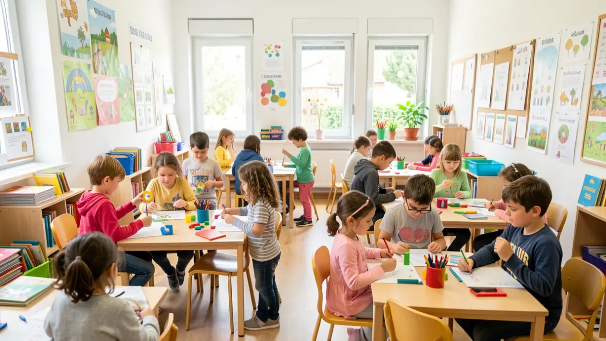 Imaxe xenérica de nenos aprendendo inglés en Galicia.