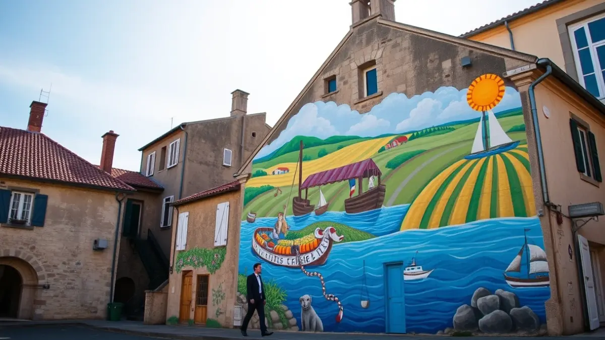 Mural en homenaxe ao Foz agrario e mariñeiro.