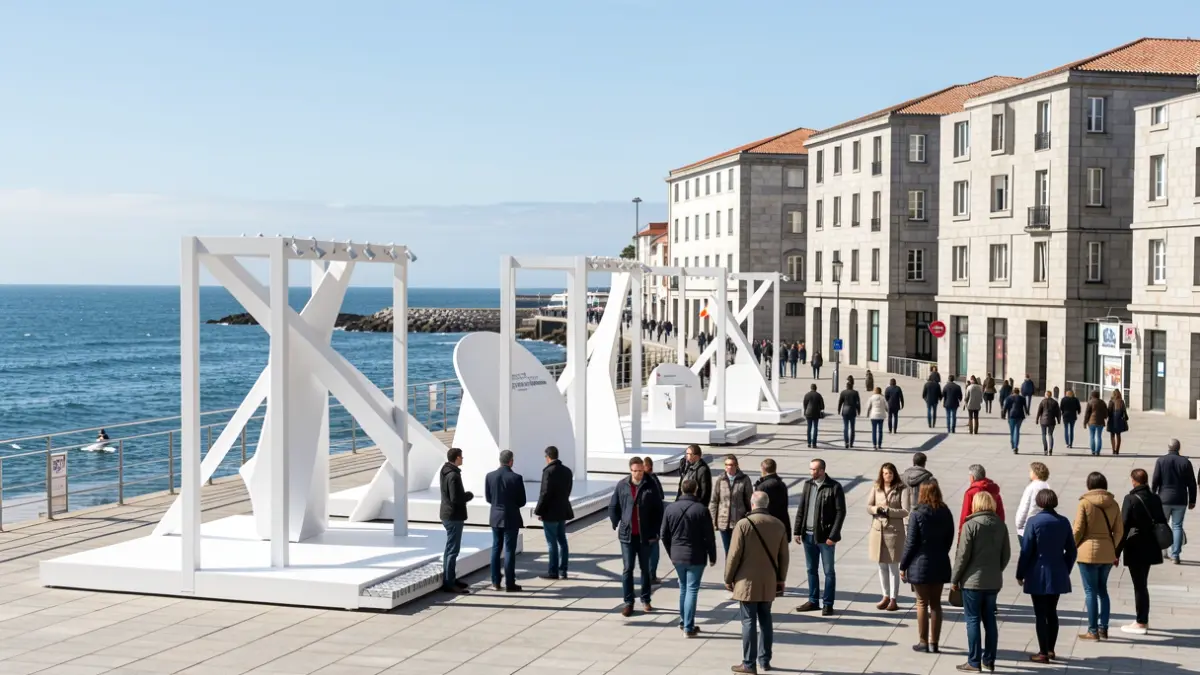 Imagen genérica de estructuras expositivas modernas en A Coruña.