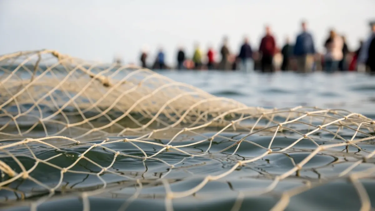 Imaxe xenérica de redes de pesca no mar.