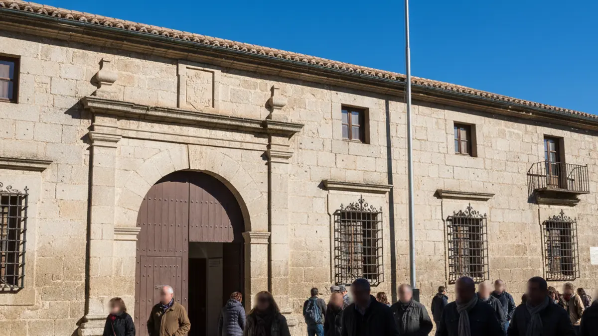 Fachada del cuartel de la Guardia Civil de Carballo.