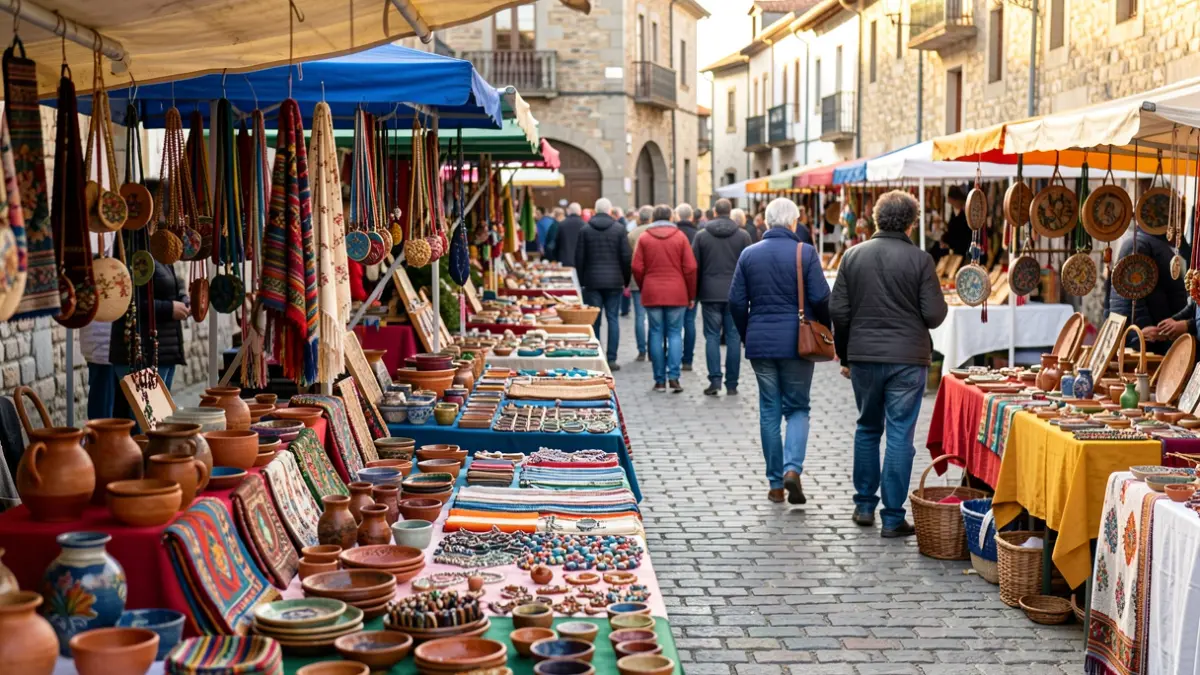 Imagen genérica de un mercado de artesanía al aire libre en una plaza gallega.