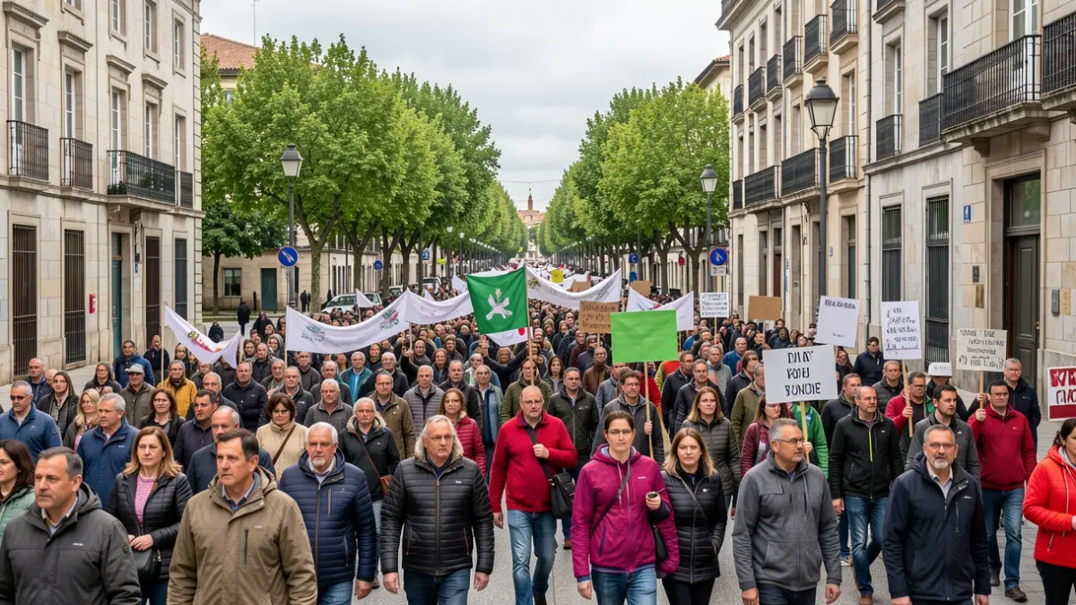 Imagen de una manifestación por las calles de Pontevedra.