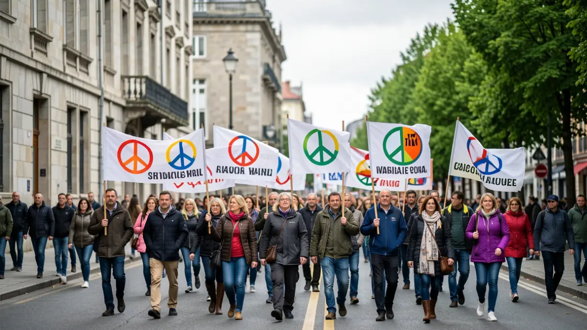 Imagen genérica de una manifestación pacífica en Galicia.
