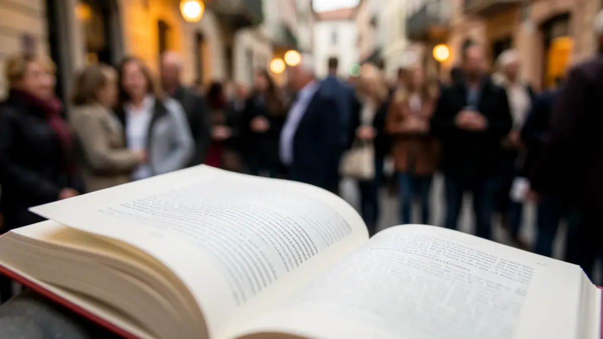 Primeira páxina dun libro aberto de literatura galega contemporánea.