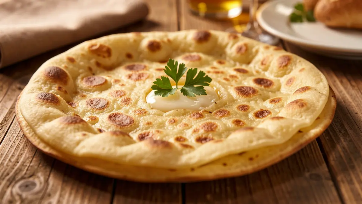 Primeira imaxe dunha tortilla de patacas galega, con detalles da súa textura e presentación.